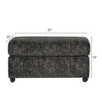 Pouf in tessuto pergamena/antracite con rotelle, 1 posto