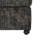 Pouf in tessuto pergamena/antracite con rotelle, 1 posto