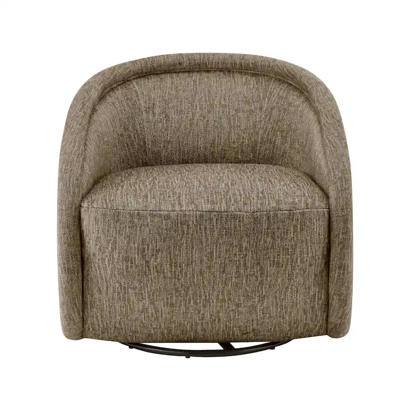 Poltrona a botte girevole in tessuto tortora/beige, gambe naturali, 1 posto