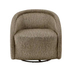 Poltrona a botte girevole in tessuto tortora/beige, gambe naturali, 1 posto