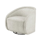 Poltrona a botte girevole in tessuto tortora/beige, gambe naturali, 1 posto