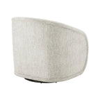 Poltrona a botte girevole in tessuto tortora/beige, gambe naturali, 1 posto