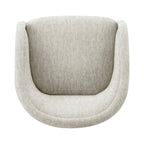 Poltrona a botte girevole in tessuto tortora/beige, gambe naturali, 1 posto
