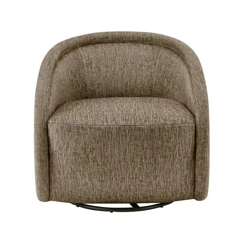 Poltrona a botte girevole in tessuto tortora/beige, gambe naturali, 1 posto