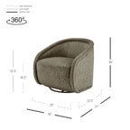 Poltrona a botte girevole in tessuto tortora/beige, gambe naturali, 1 posto