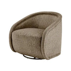 Poltrona a botte girevole in tessuto tortora/beige, gambe naturali, 1 posto