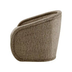 Poltrona a botte girevole in tessuto tortora/beige, gambe naturali, 1 posto