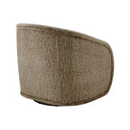 Poltrona a botte girevole in tessuto tortora/beige, gambe naturali, 1 posto