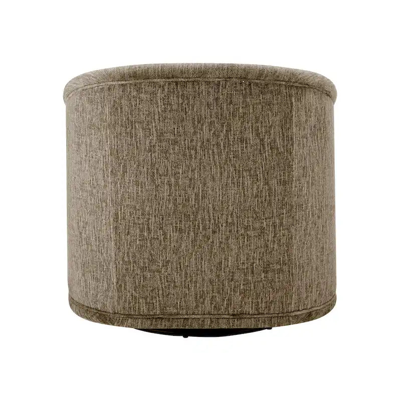 Poltrona a botte girevole in tessuto tortora/beige, gambe naturali, 1 posto