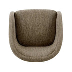 Poltrona a botte girevole in tessuto tortora/beige, gambe naturali, 1 posto
