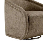 Poltrona a botte girevole in tessuto tortora/beige, gambe naturali, 1 posto