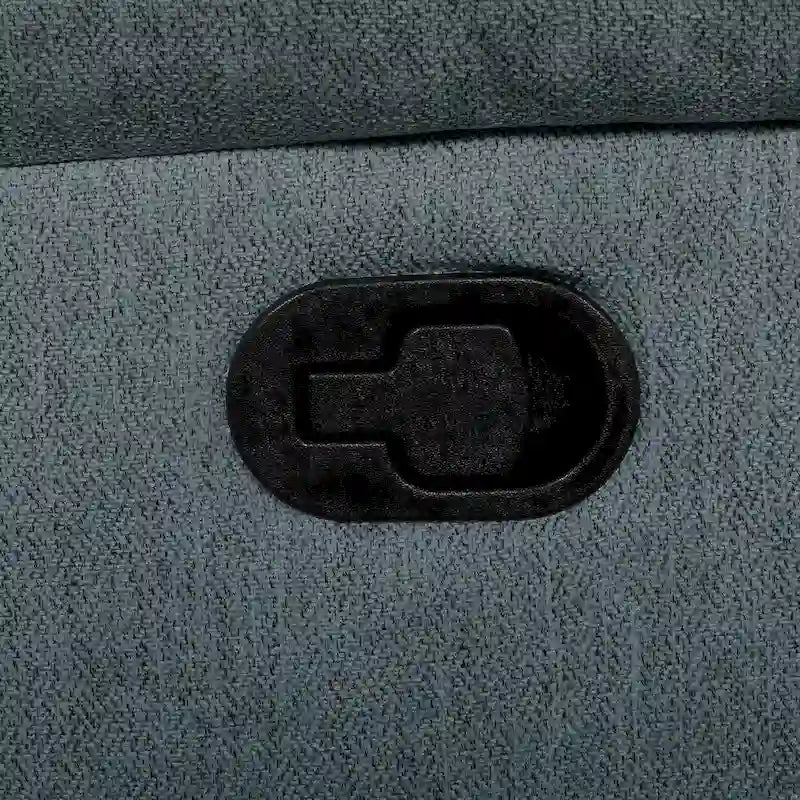 Divanetto reclinabile manuale in tessuto di iuta grigio scuro/color osso chiaro, 2 posti