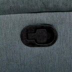 Divanetto reclinabile manuale in tessuto di iuta grigio scuro/color osso chiaro, 2 posti