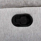 Divanetto reclinabile manuale in tessuto di iuta grigio scuro/color osso chiaro, 2 posti