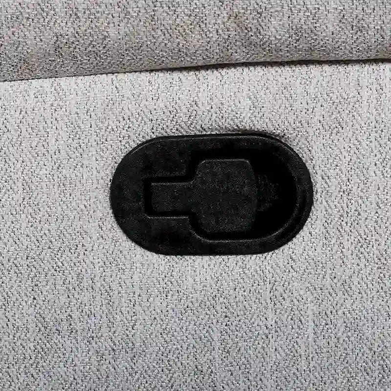 Divanetto reclinabile manuale in tessuto di iuta grigio scuro/color osso chiaro, 2 posti