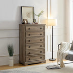 Cassettiera alta a 6 cassetti grigio slavato/bianco – Comodino/Cassettiera per camera da letto singola