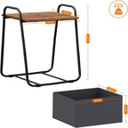 Comodini Moderni Set da 2, Telaio in Acciaio e Cesto in Tessuto, Multicolore