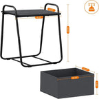 Comodini Moderni Set da 2, Telaio in Acciaio e Cesto in Tessuto, Multicolore