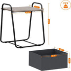 Comodini Moderni Set da 2, Telaio in Acciaio e Cesto in Tessuto, Multicolore