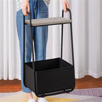 Comodini Moderni Set da 2, Telaio in Acciaio e Cesto in Tessuto, Multicolore