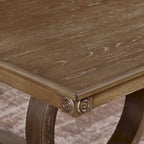 Set tavolo da pranzo allungabile 7 pezzi in rovere rustico e beige (6 posti)