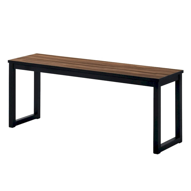 Set da pranzo industriale marrone e nero, 3 persone, 1 tavolo + 2 panche