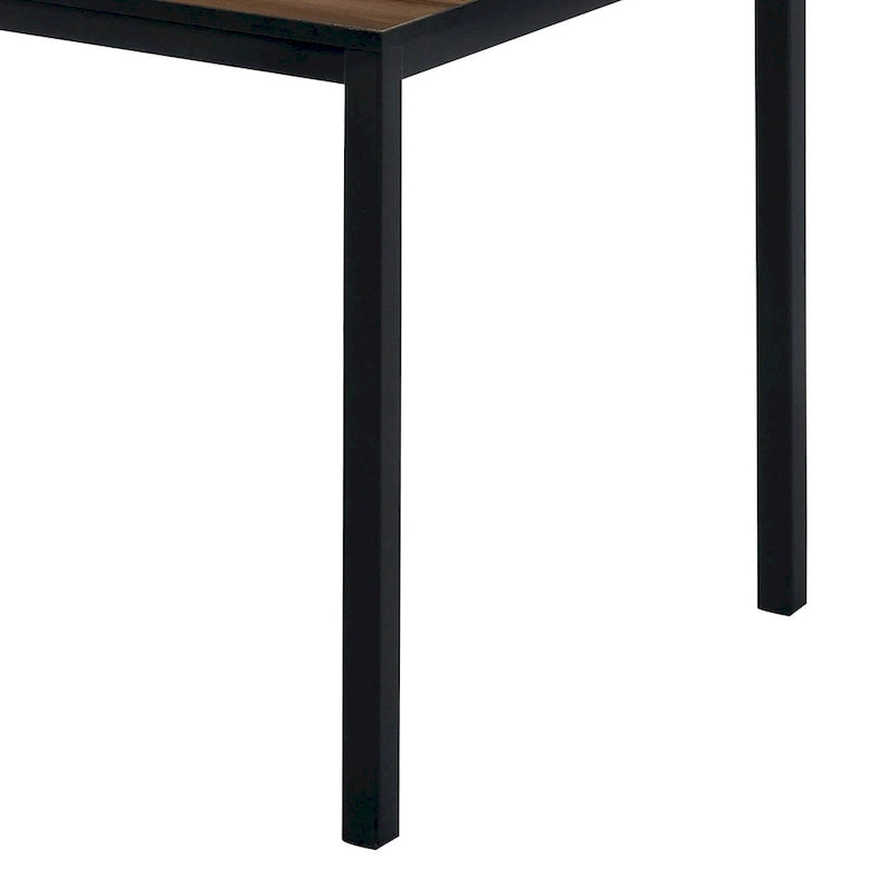 Set da pranzo industriale marrone e nero, 3 persone, 1 tavolo + 2 panche