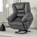 Poltrona Reclinabile Elettrica Grey Power Lift, Singola, con Massaggio e Calore