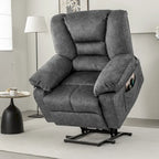 Poltrona Reclinabile Elettrica Grey Power Lift, Singola, con Massaggio e Calore