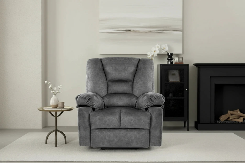 Poltrona Reclinabile Elettrica Grey Power Lift, Singola, con Massaggio e Calore