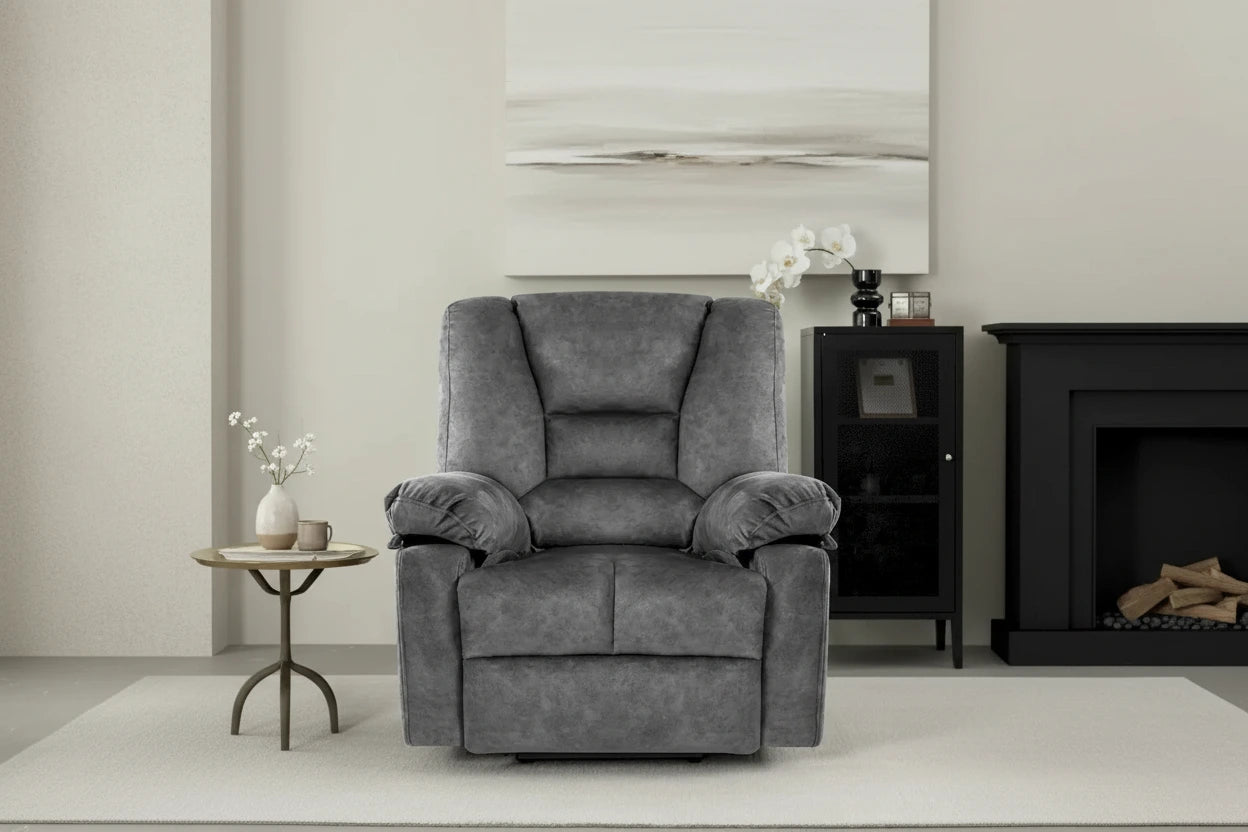 Poltrona Reclinabile Elettrica Grey Power Lift, Singola, con Massaggio e Calore
