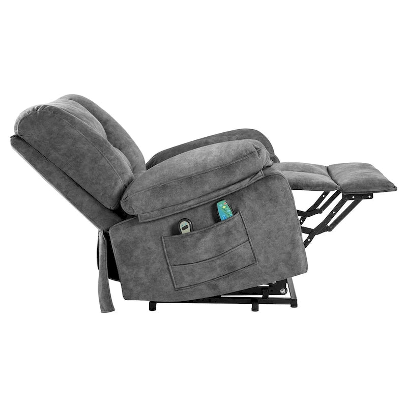 Poltrona Reclinabile Elettrica Grey Power Lift, Singola, con Massaggio e Calore