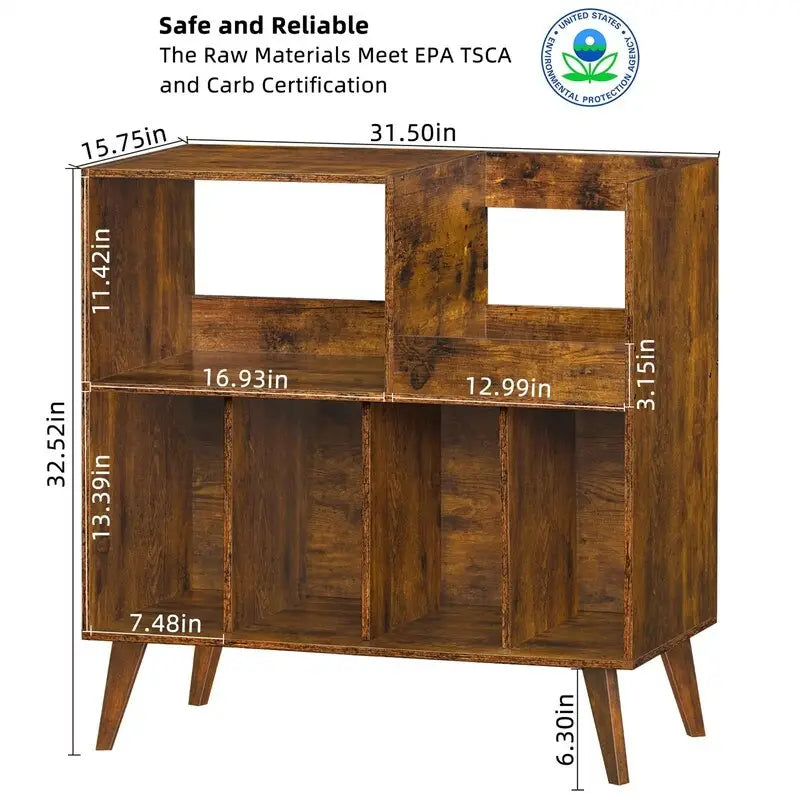 Supporto per giradischi in legno (nero/noce/marrone/bianco/naturale), stile con ripiani aperti, per 1 persona