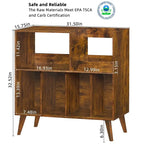 Supporto per giradischi in legno (nero/noce/marrone/bianco/naturale), stile con ripiani aperti, per 1 persona