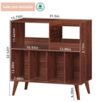 Supporto per giradischi in legno (nero/noce/marrone/bianco/naturale), stile con ripiani aperti, per 1 persona