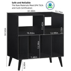 Supporto per giradischi in legno (nero/noce/marrone/bianco/naturale), stile con ripiani aperti, per 1 persona