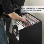Supporto per giradischi in legno (nero/noce/marrone/bianco/naturale), stile con ripiani aperti, per 1 persona
