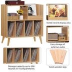 Supporto per giradischi in legno (nero/noce/marrone/bianco/naturale), stile con ripiani aperti, per 1 persona