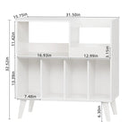 Supporto per giradischi in legno (nero/noce/marrone/bianco/naturale), stile con ripiani aperti, per 1 persona