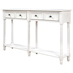 Consolle rustica naturale/espresso/avorio/grigia/blu con 2 cassetti e ripiano, montaggio da 1 persona