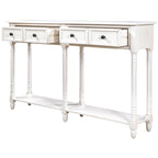 Consolle rustica naturale/espresso/avorio/grigia/blu con 2 cassetti e ripiano, montaggio da 1 persona
