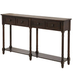Consolle rustica naturale/espresso/avorio/grigia/blu con 2 cassetti e ripiano, montaggio da 1 persona
