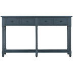 Consolle rustica naturale/espresso/avorio/grigia/blu con 2 cassetti e ripiano, montaggio da 1 persona