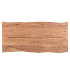 Tavolo da pranzo in legno di acacia, noce scuro, con bordo vivo, stile rustico, 4-8 posti a sedere