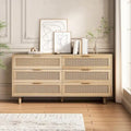 Cassettiera a 6 cassetti in rattan nero/naturale, 1 pezzo