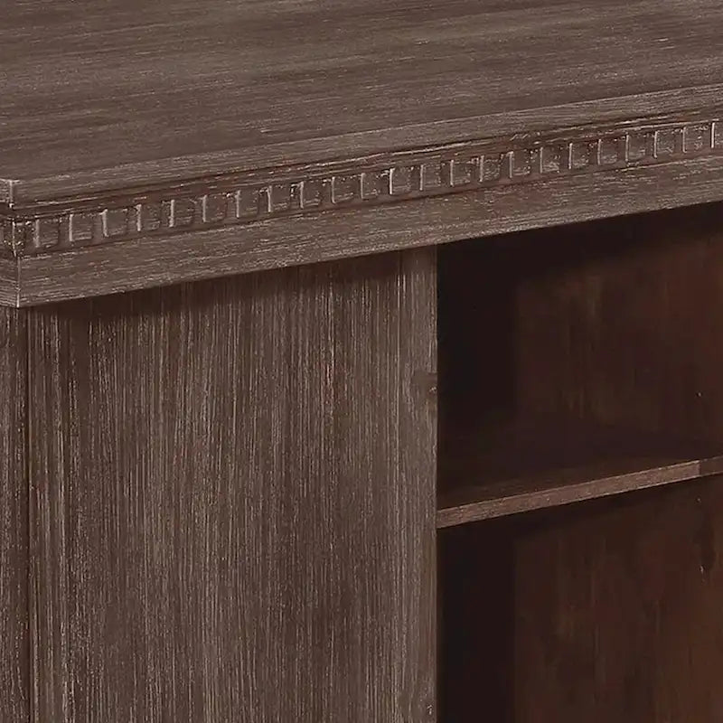 Tavolo da pranzo alto in legno marrone con portabottiglie, posti a sedere 4-6