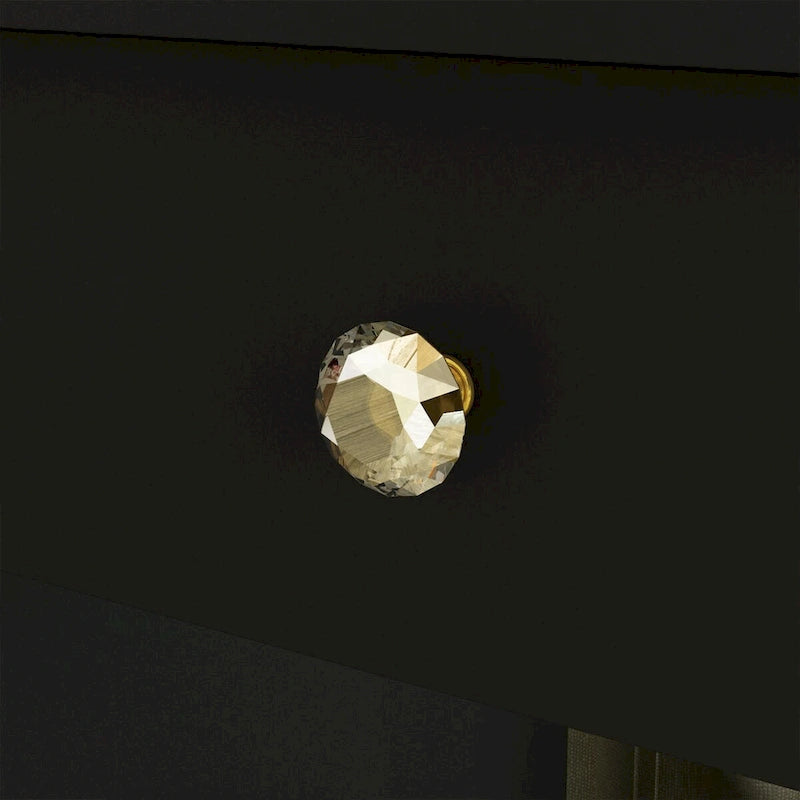Tavolo da trucco bianco/nero a 3 specchi e 9 cassetti con illuminazione a LED, singolo