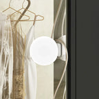Tavolo da trucco bianco/nero a 3 specchi e 9 cassetti con illuminazione a LED, singolo
