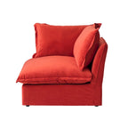 Divano componibile a U in velluto verde/arancio/blu/rosso con 2 pouf, 3 posti