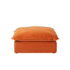 Divano componibile a U in velluto verde/arancio/blu/rosso con 2 pouf, 3 posti